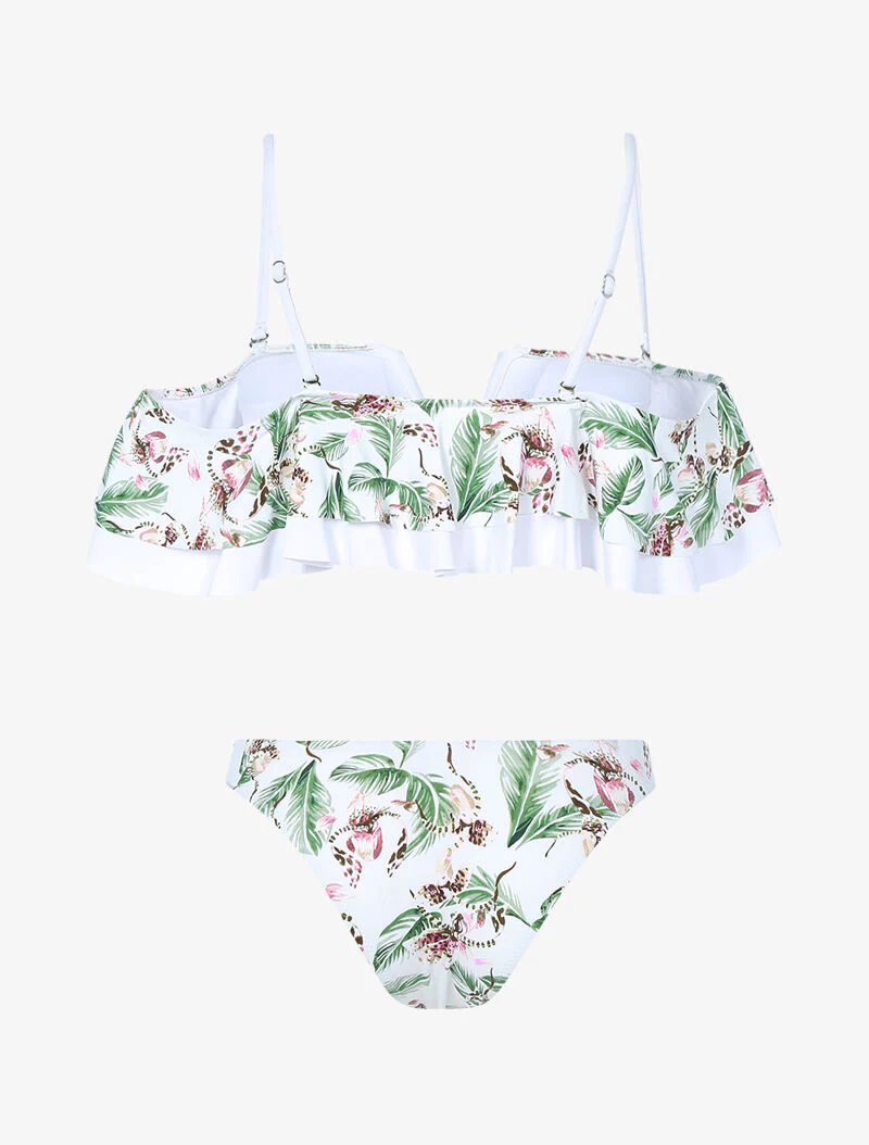 Bikini volanté imprimé jungle - blanc - Image 2