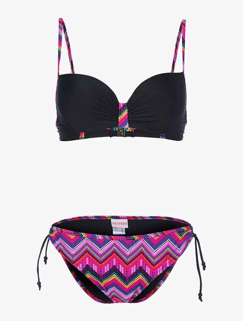 Bikini zig-zag éthnique - noir