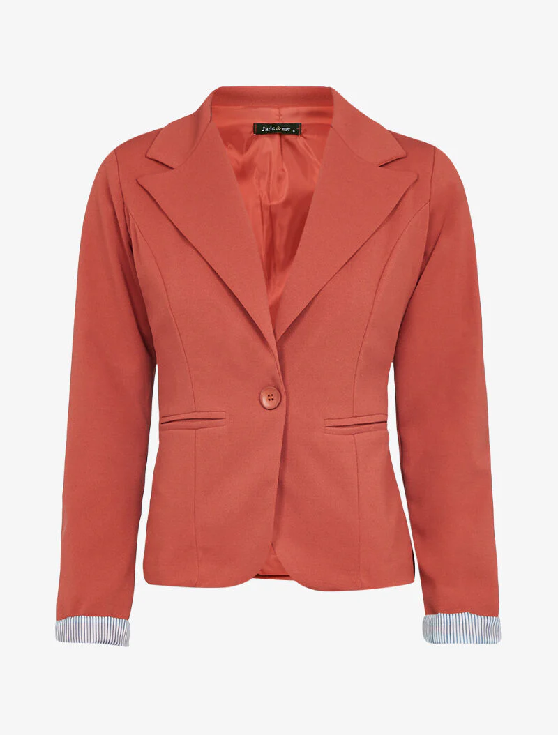 Blazer à détails rayures - brique