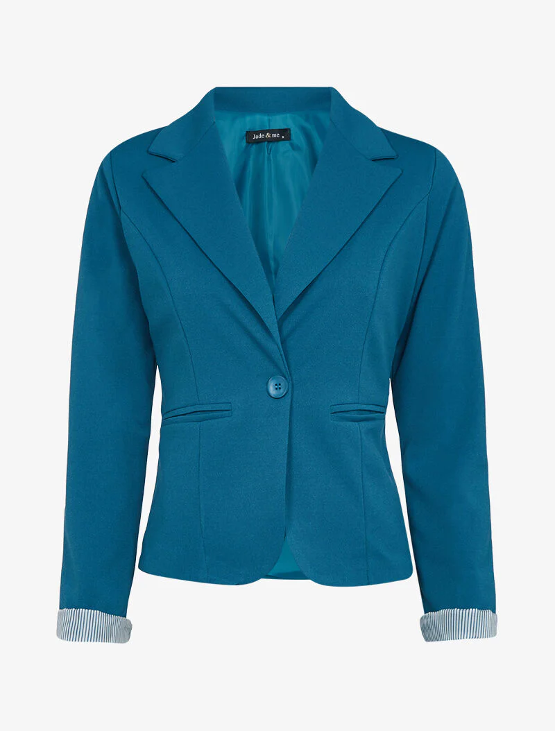 Blazer à détails rayures - bleu pétrole