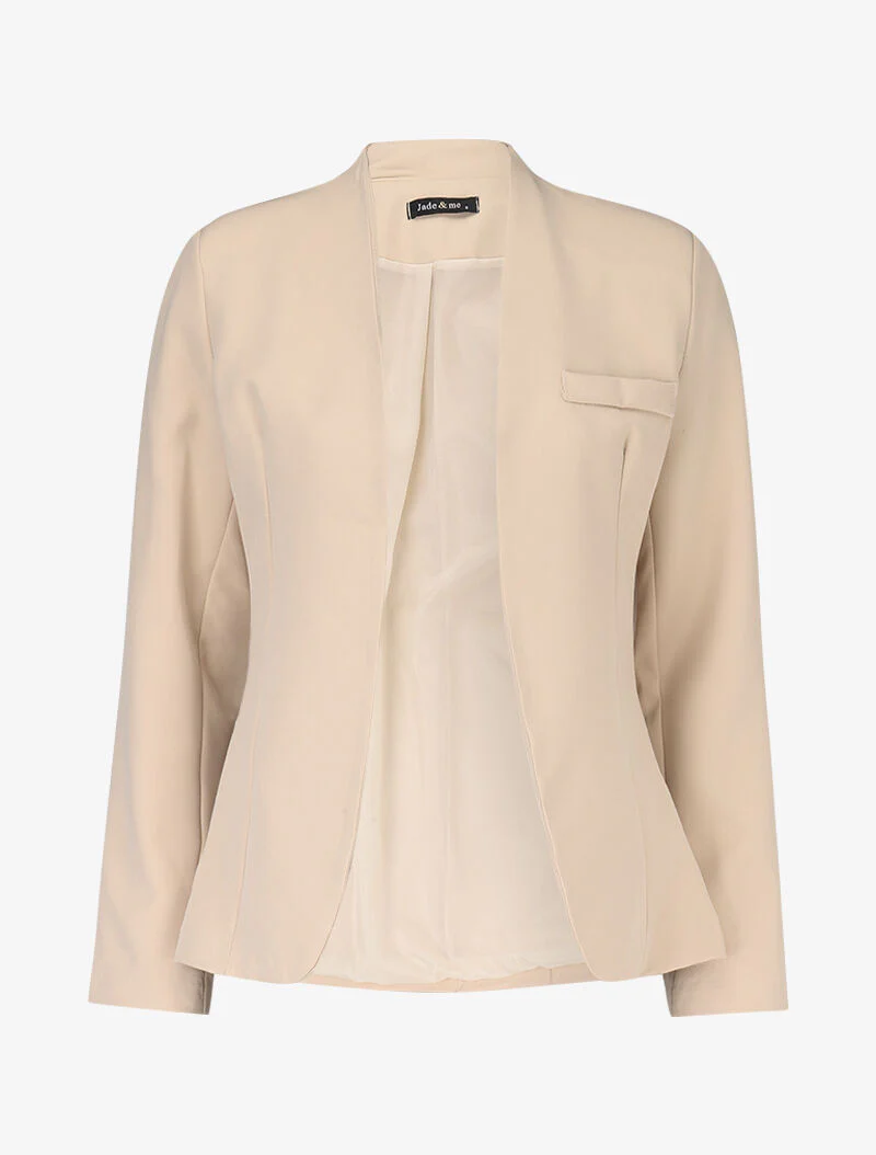 Blazer à fausse poche poitrine - beige