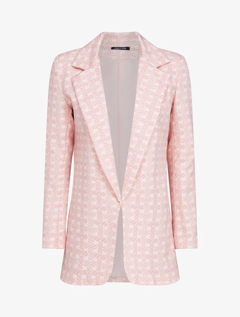 Blazer à imprimé graphique - rose