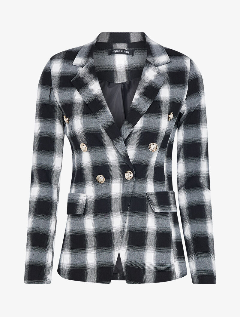 Blazer à imprimé petits carreaux - noir/blanc