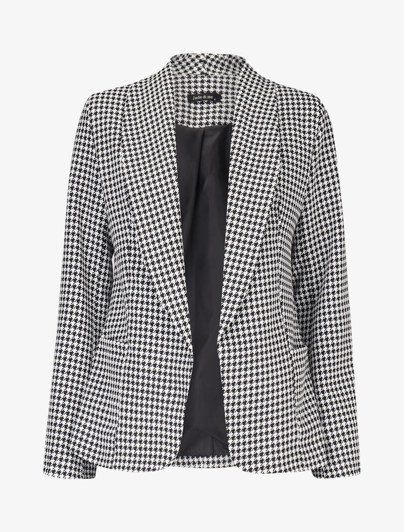 Blazer à imprimé pied de poule - noir - Image 2