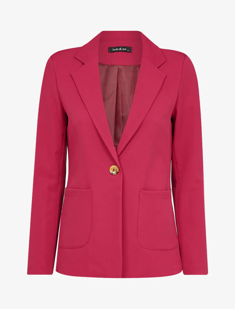 Blazer à poches plaquées et épaulettes - Rouge