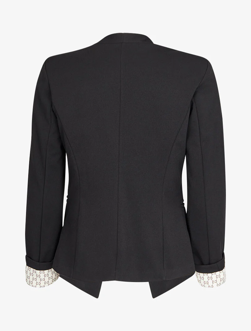 Blazer à revers imprimé graphique - Noir - Image 3