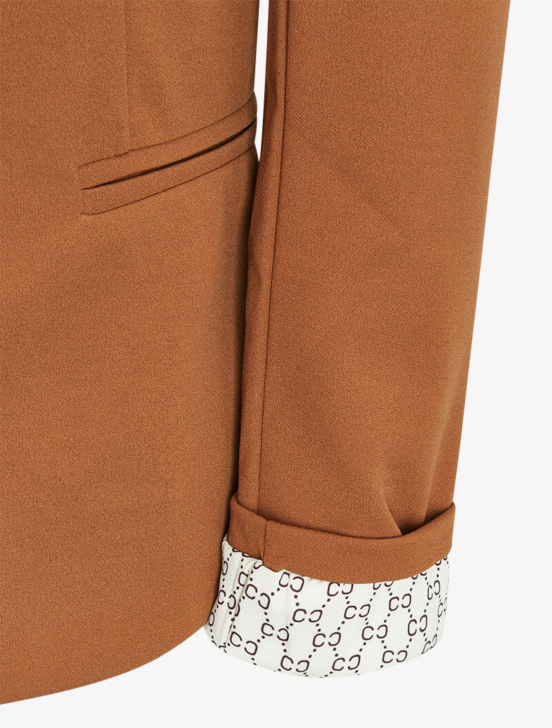 Blazer à revers imprimé graphique - Camel - Image 3