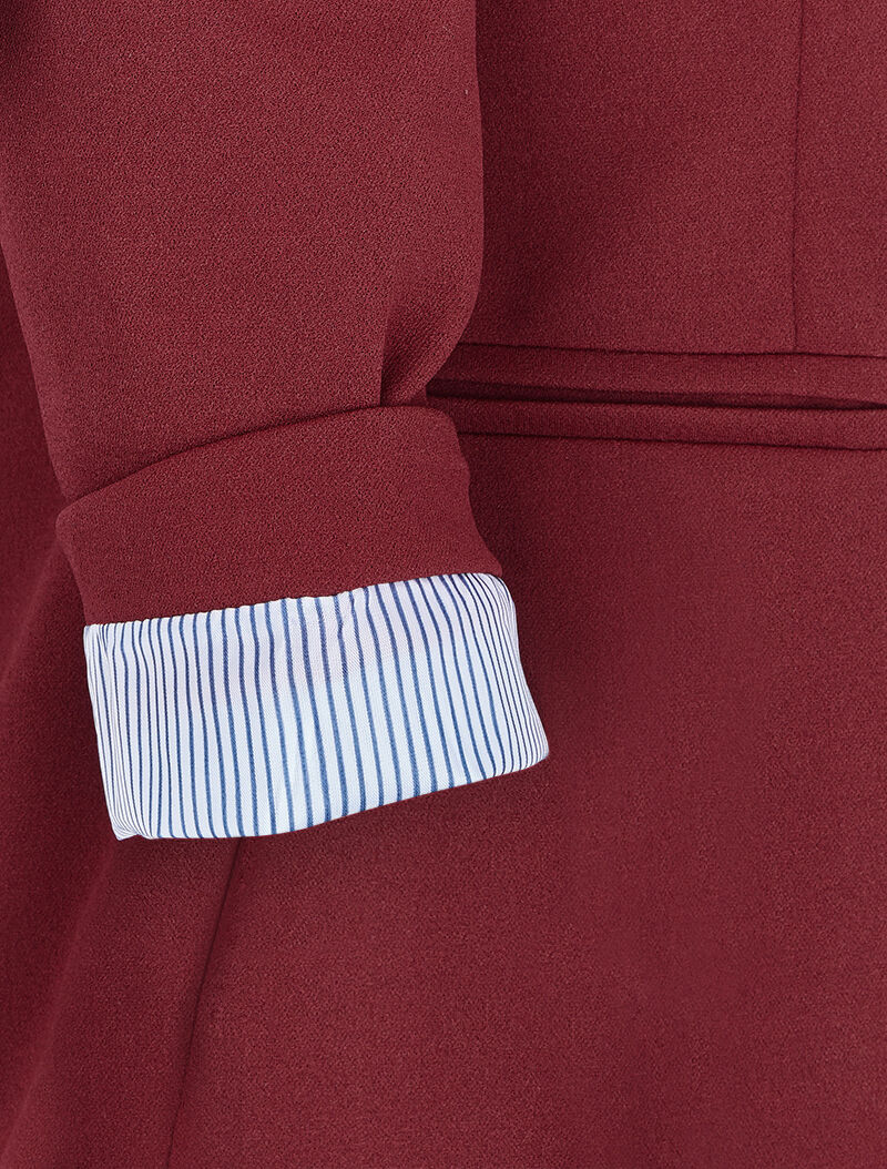 Blazer à revers imprimé rayé - Bordeaux - Image 4