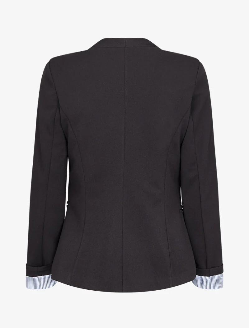 Blazer à revers imprimé rayé - Noir - Image 3