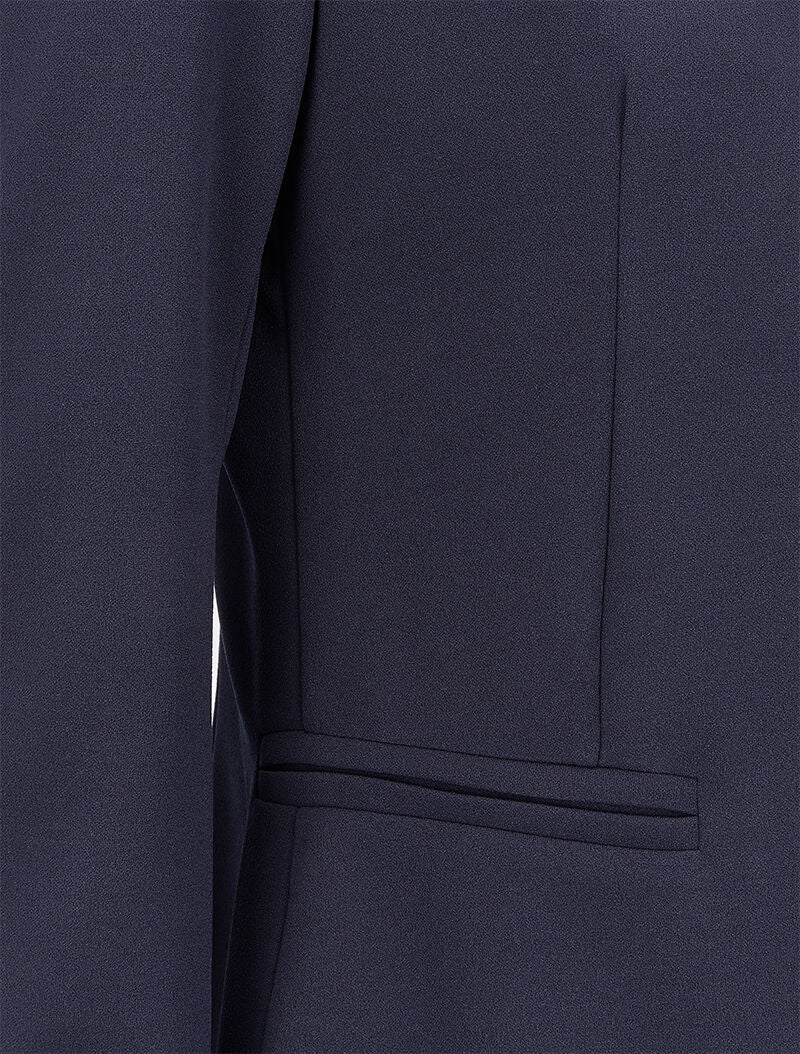 Blazer à revers imprimé rayé - Marine - Image 3
