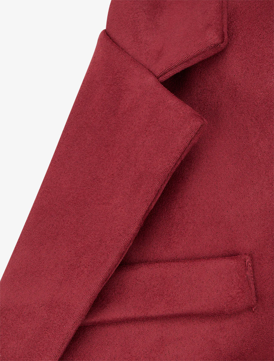 Blazer boutonné en suédine - Bordeaux - Image 3