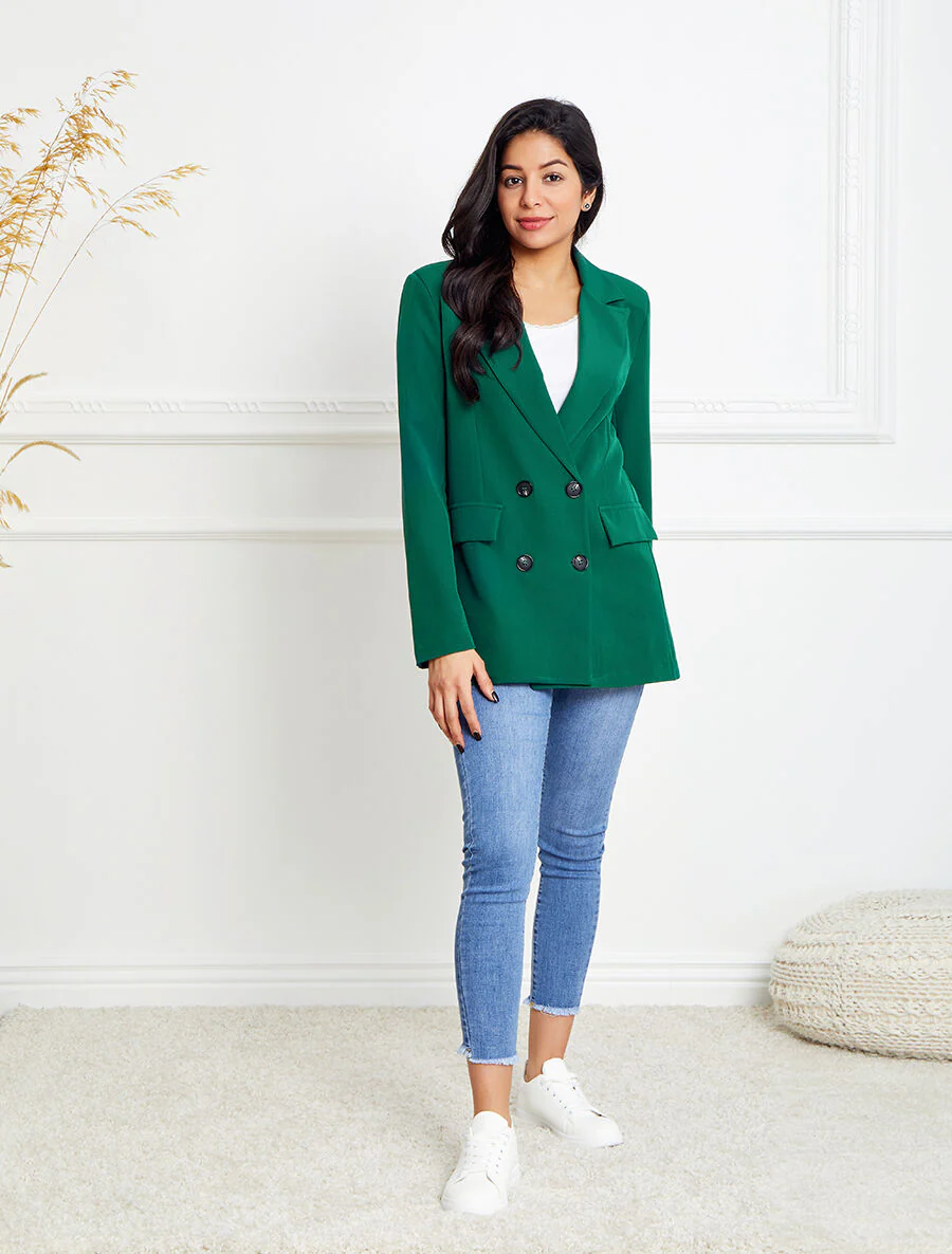 Blazer droit oversize - Vert sapin - Image 4