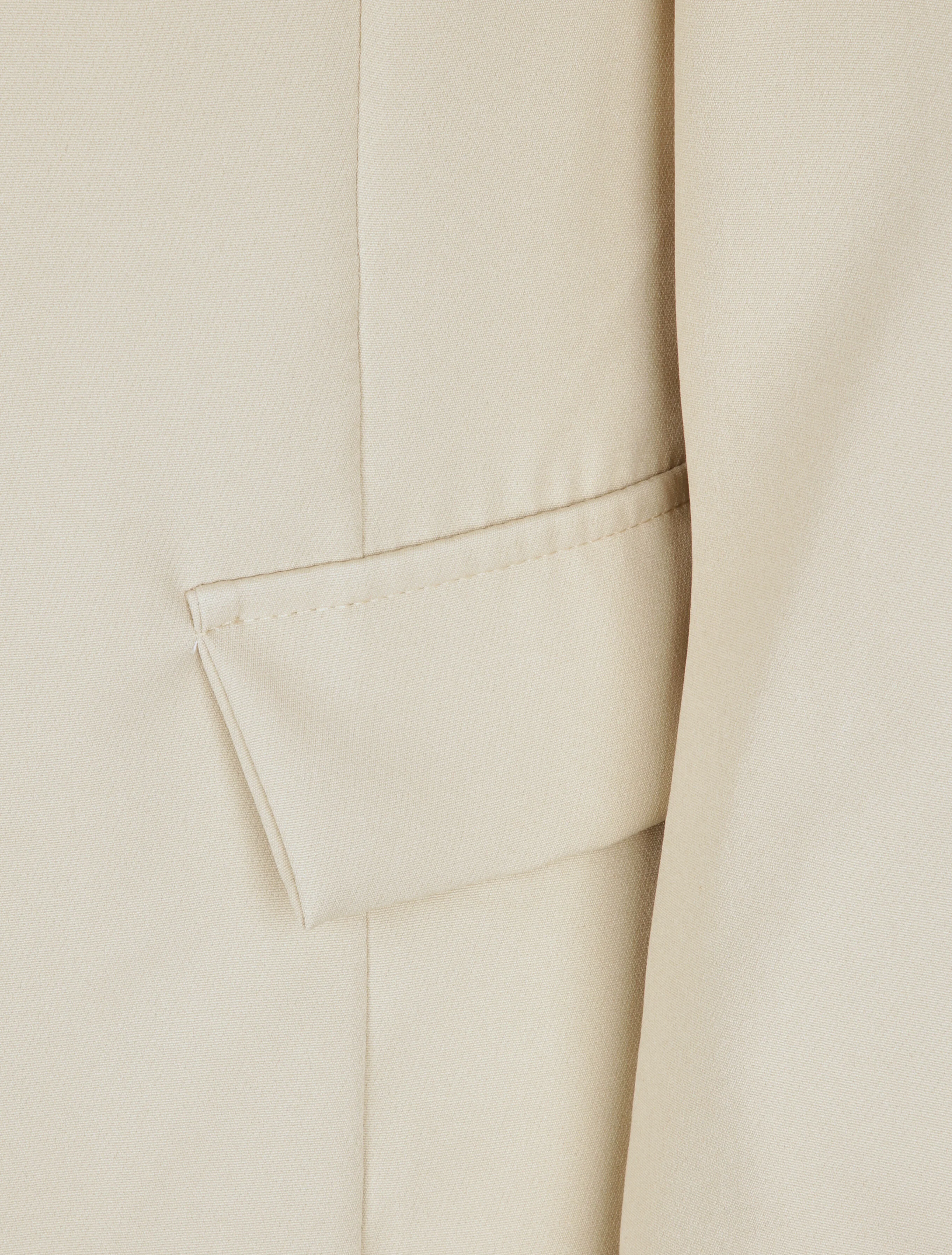 Blazer droit uni à col cranté - Beige - Image 3