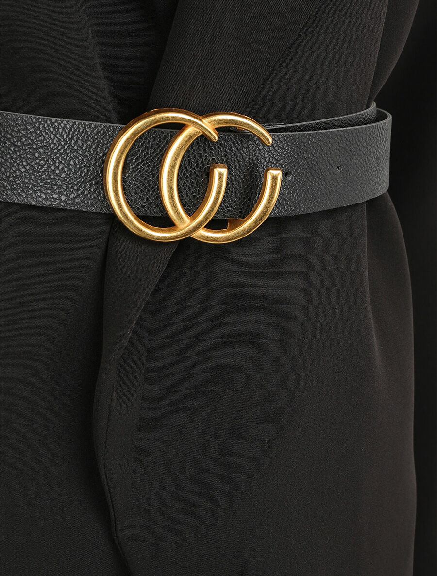 Blazer droit uni - Noir - Image 3