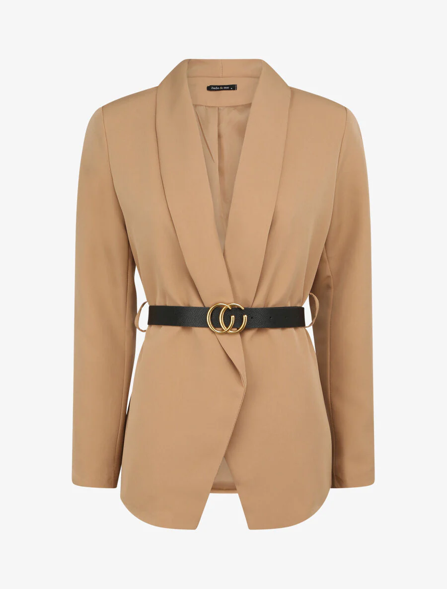 Blazer droit uni - Beige