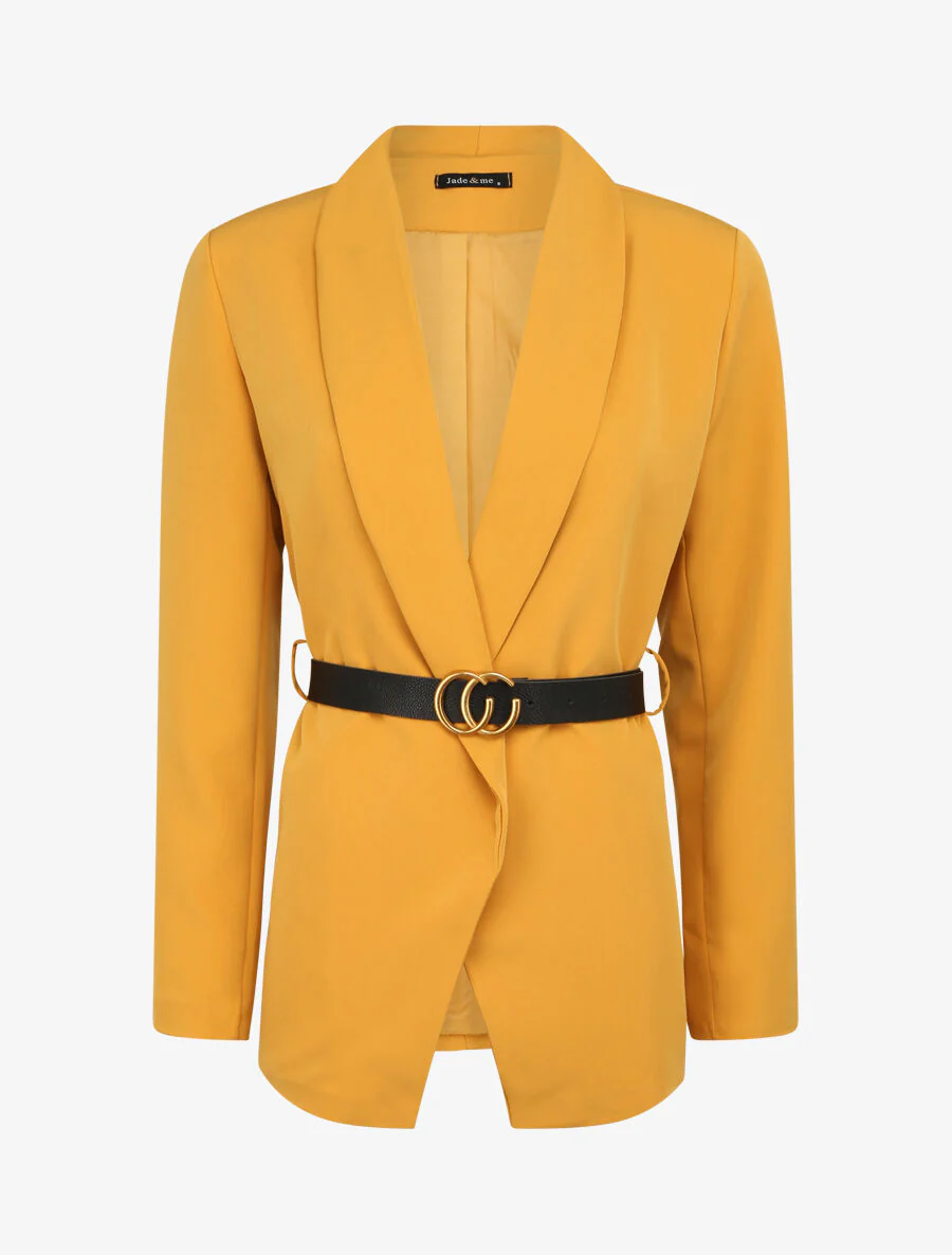 Blazer droit uni - Moutarde