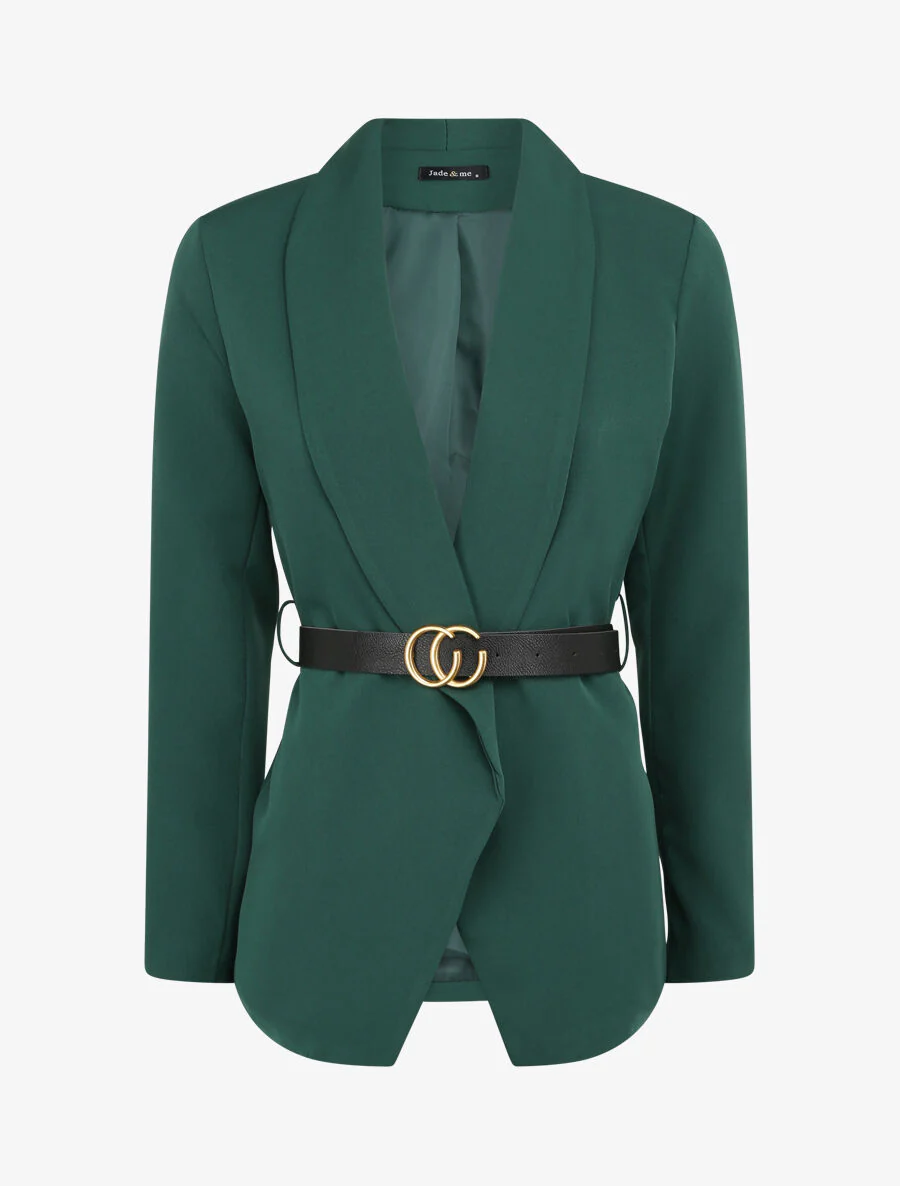 Blazer droit uni - Vert émeraude