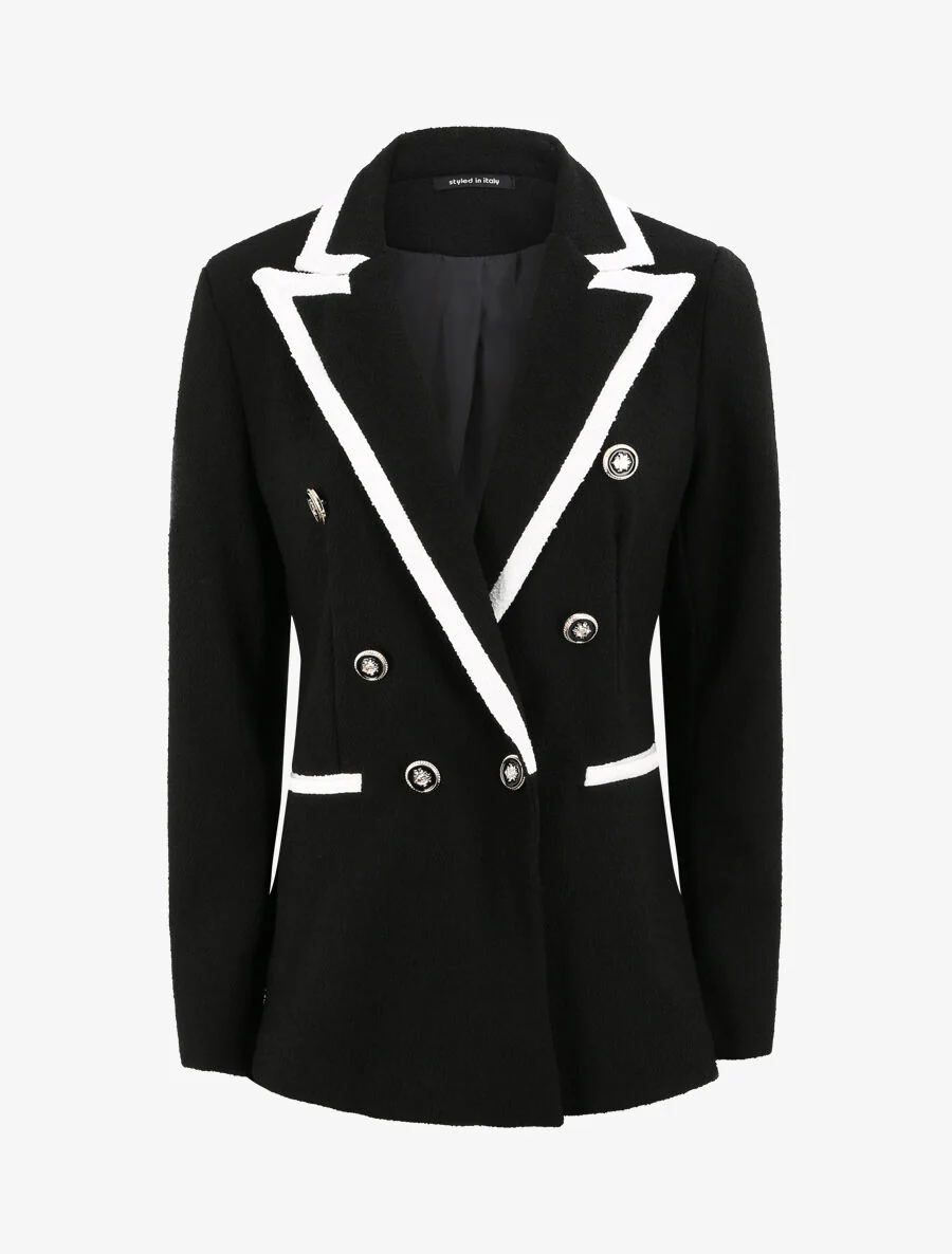 Blazer effet tweed - Noir