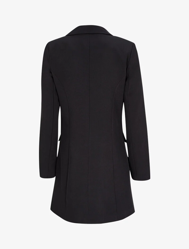 Blazer extra long style officier - Noir - Image 2