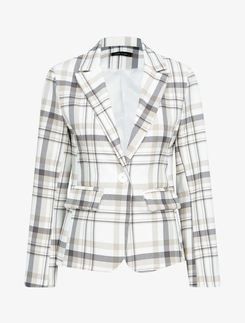 Blazer imprimé à col cranté - beige