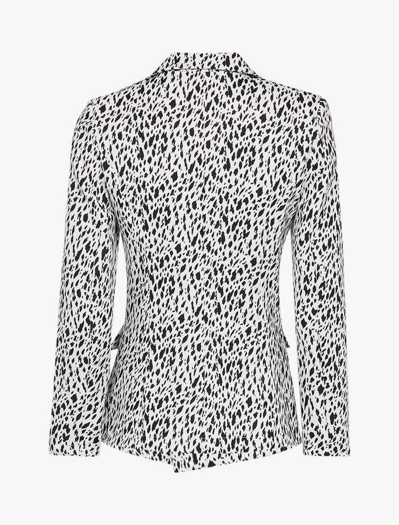Blazer imprimé moucheté - Blanc/noir - Image 2