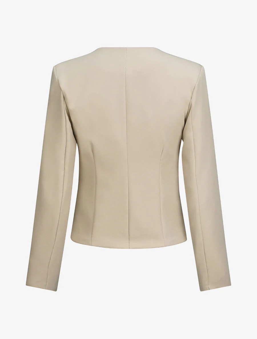 Blazer léger style perfecto - Beige - Image 2