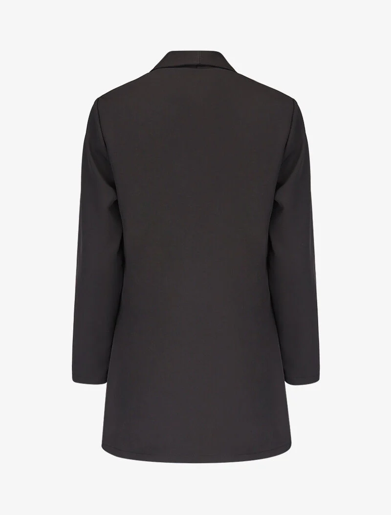 Blazer mi long boutonné - noir - Image 3