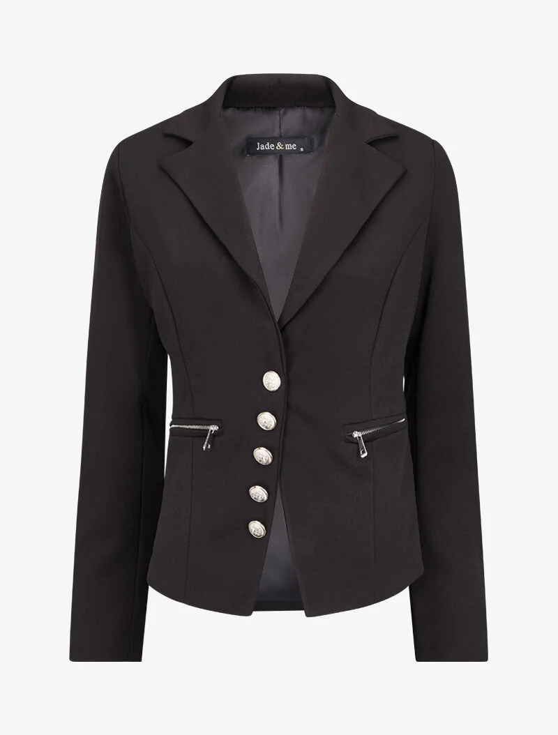 Blazer officier à boutons décoratifs - Noir