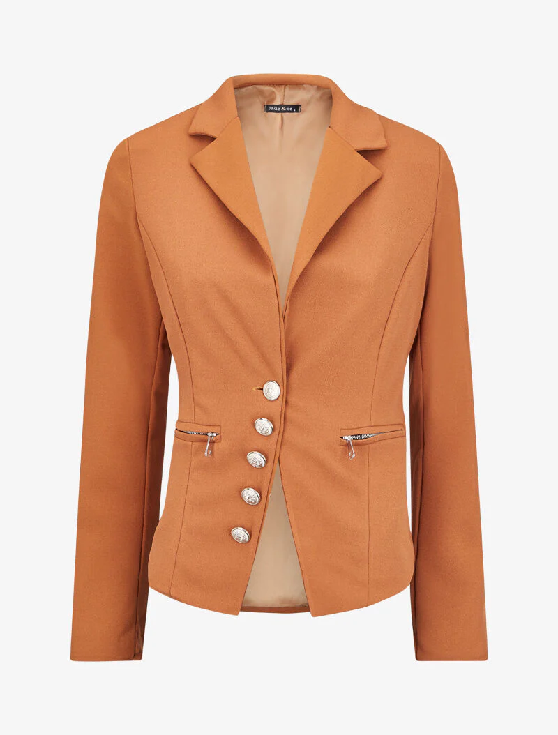 Blazer officier à boutons décoratifs - Camel - Image 2