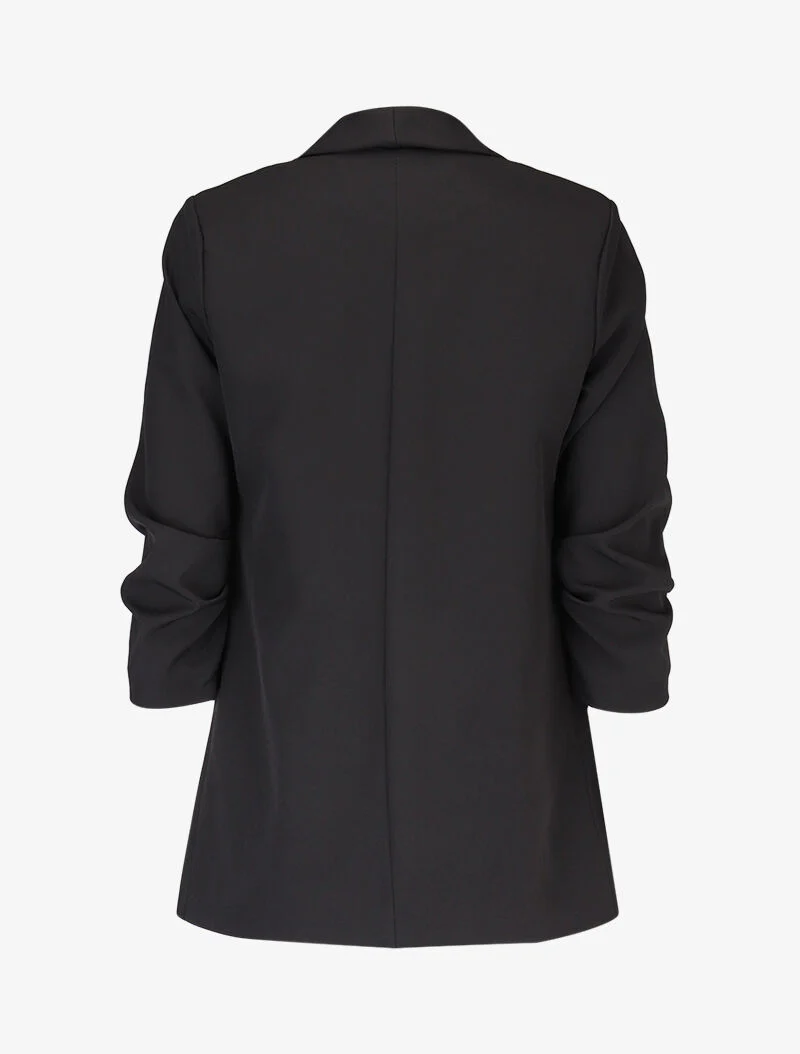 Blazer ouvert à manches plissées - Noir - Image 2
