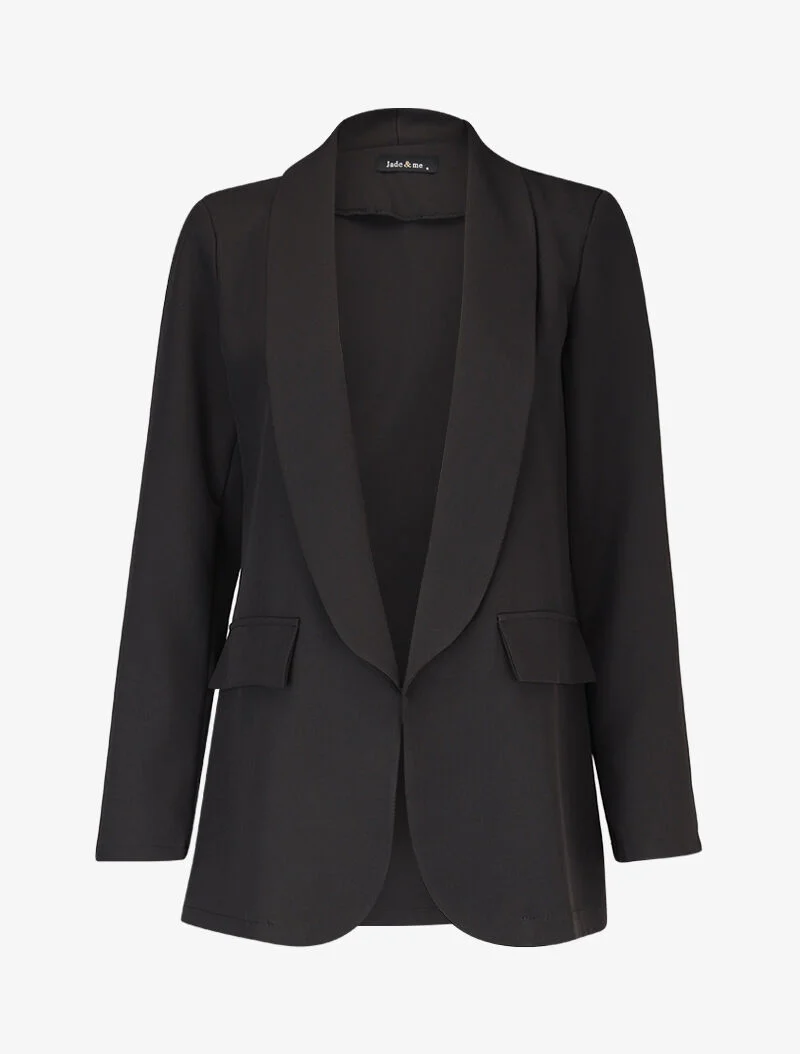 Blazer ouvert uni - noir