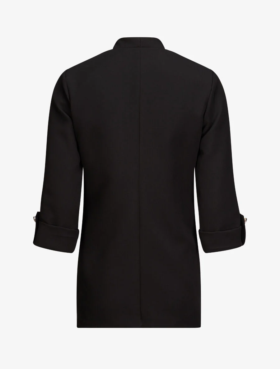 Blazer oversize à pans asymétriques - Noir - Image 2
