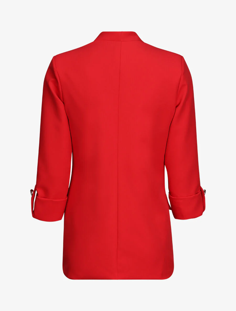 Blazer oversize à pans asymétriques - Rouge - Image 2