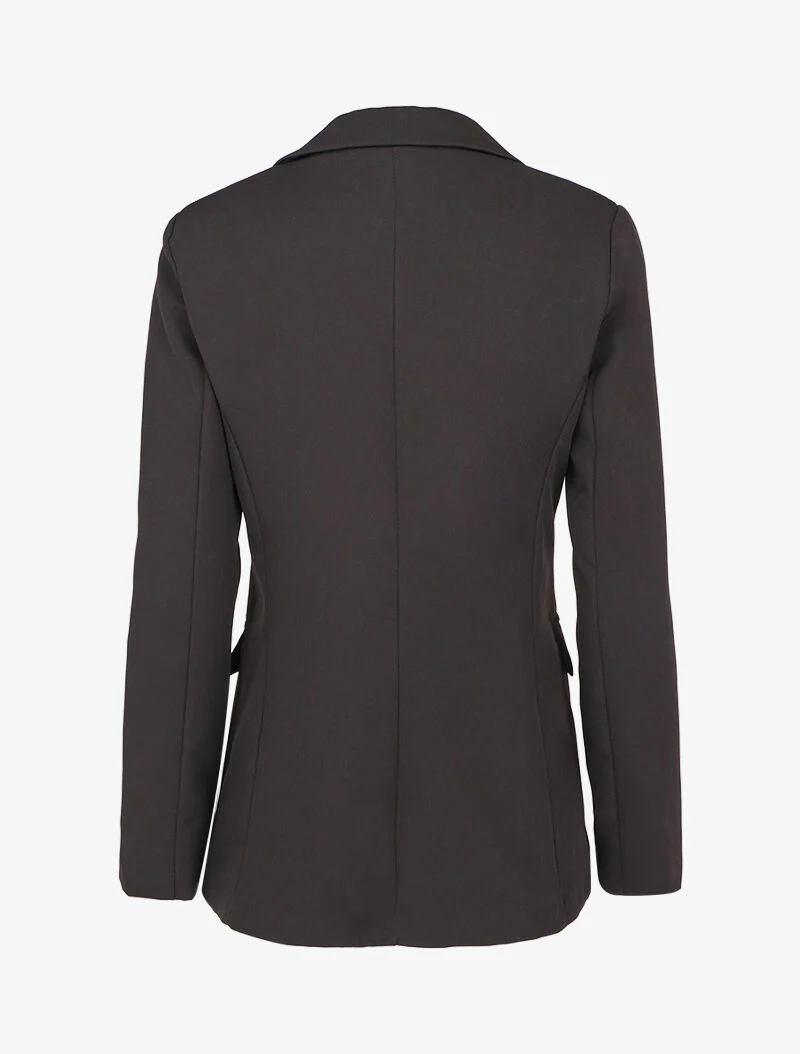 Blazer oversize croisé style officier - Noir - Image 2