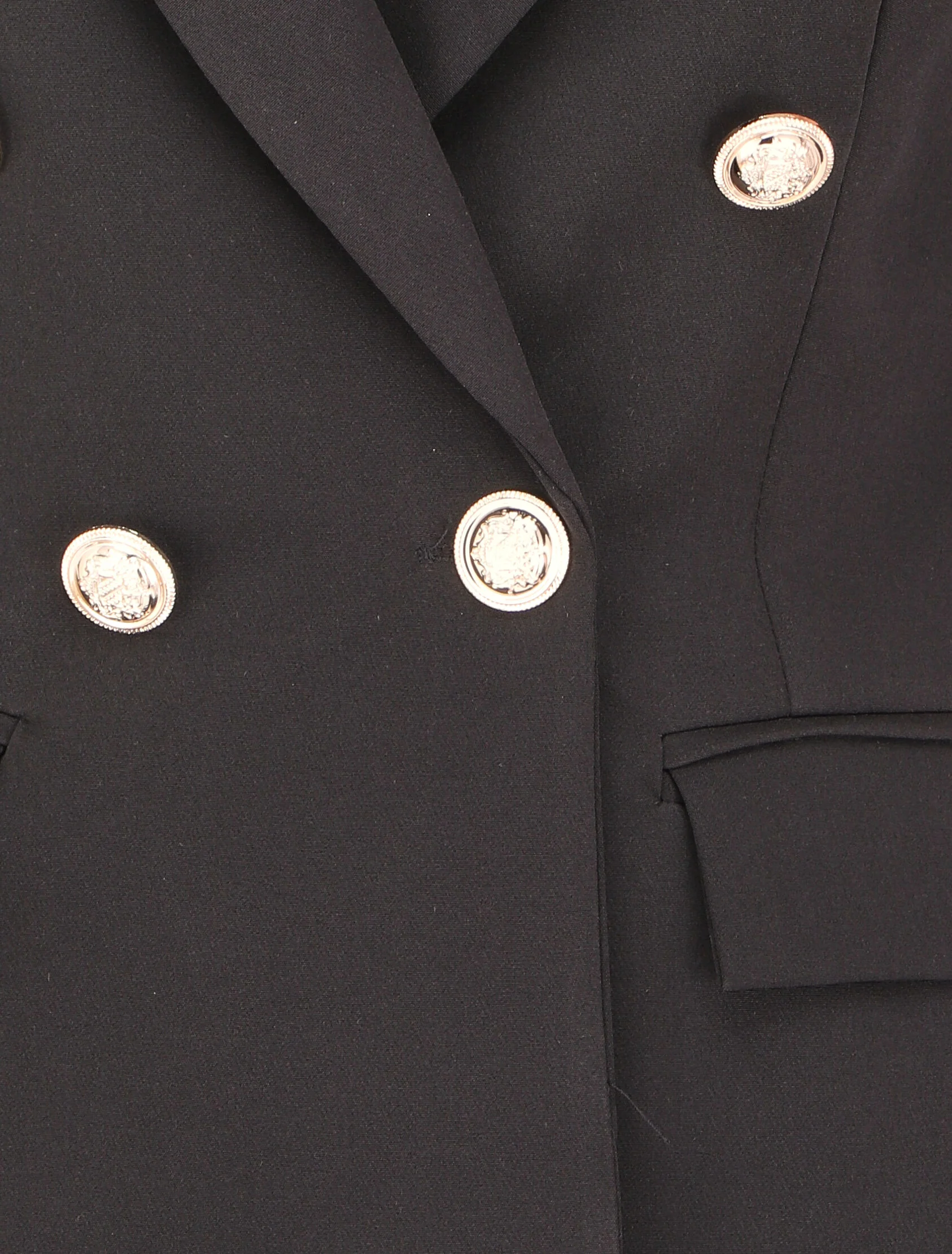 Blazer oversize croisé style officier - Noir - Image 3