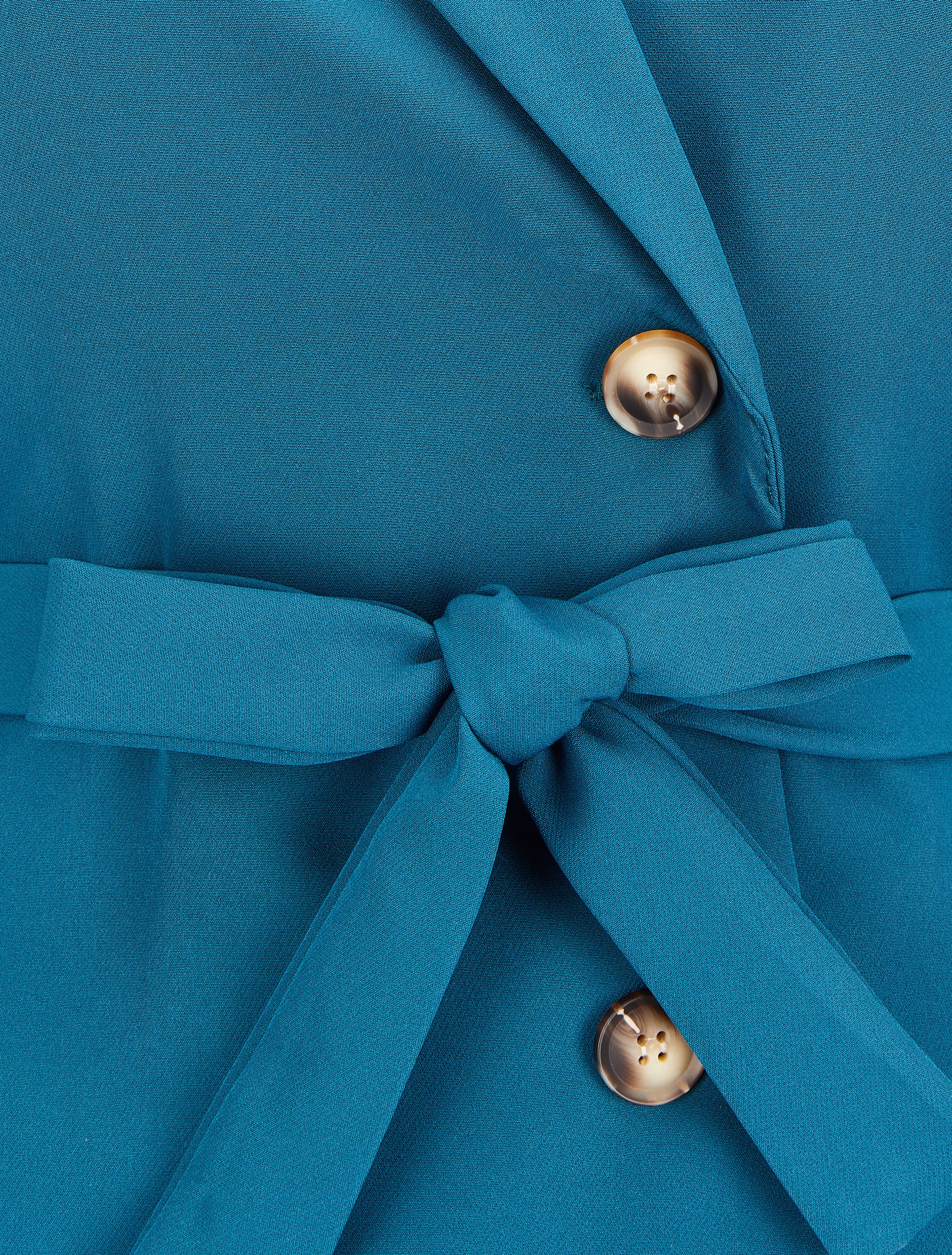 Blazer sans manches avec ceinture - Bleu - Image 3