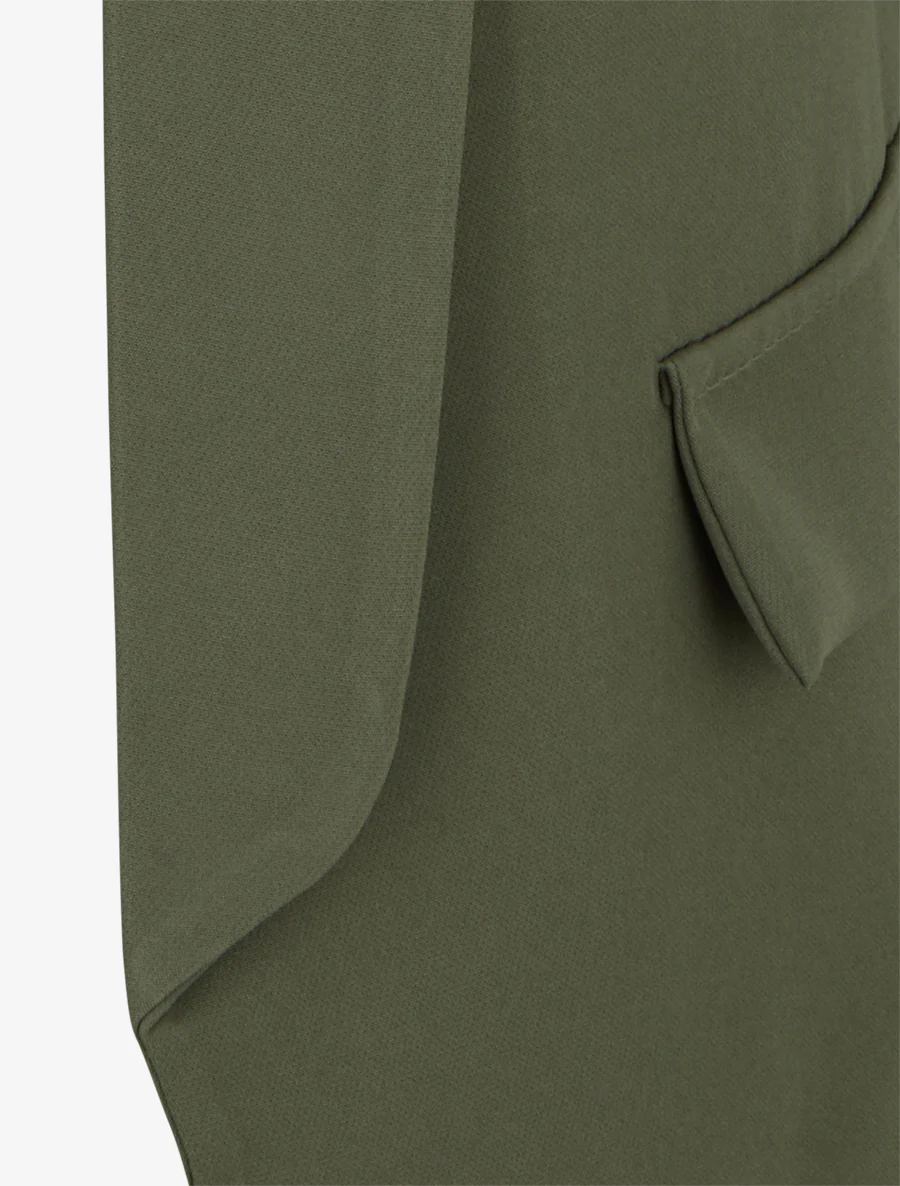 Blazer uni à manches froncées - Kaki - Image 3
