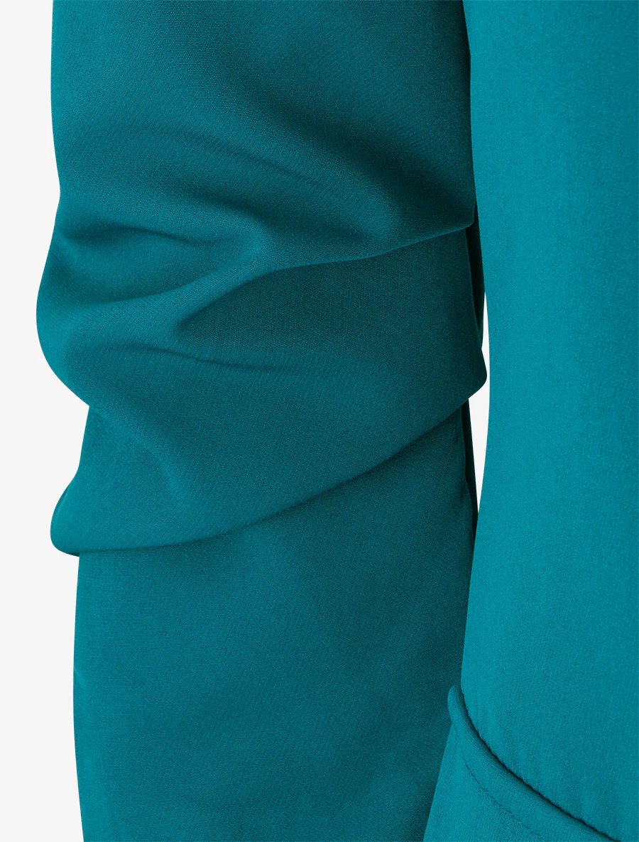 Blazer uni à manches froncées - bleu canard - Image 3