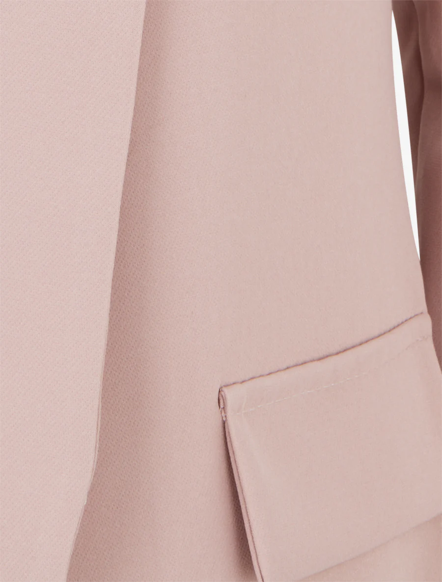 Blazer uni à manches longue - Vieux rose - Image 3
