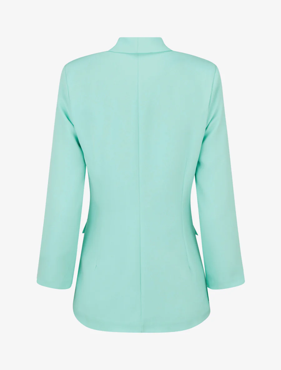 Blazer uni à manches longue - Vert d'eau - Image 2