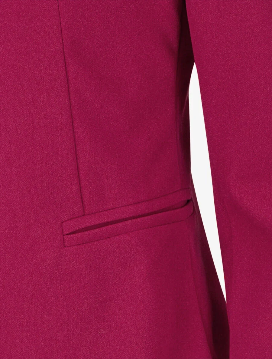 Blazer uni à revers imprimé graphique - Rouge - Image 3
