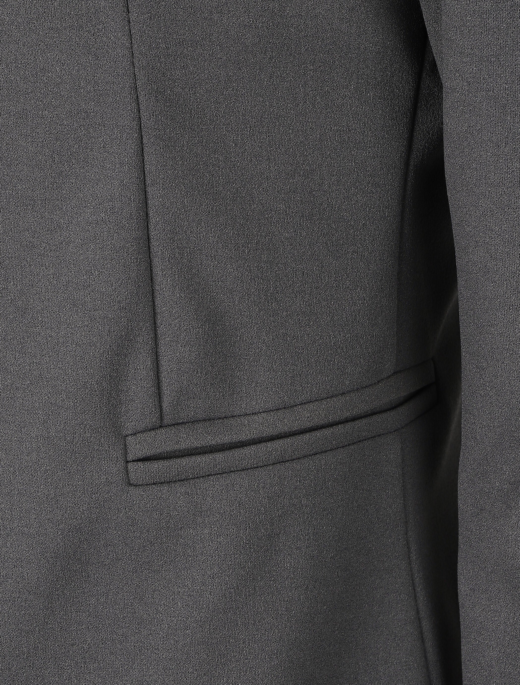 Blazer uni à revers imprimé graphique - Gris - Image 3