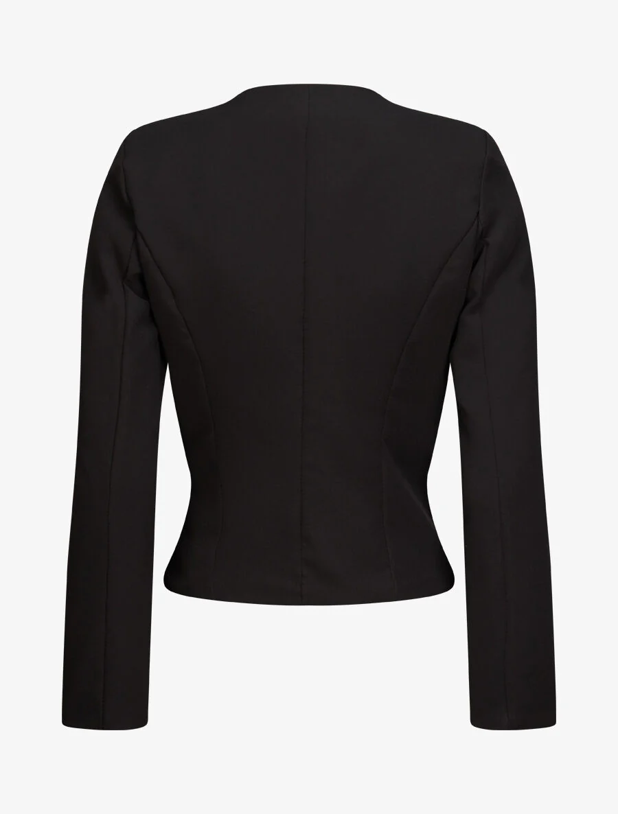 Blazer uni droit - Noir - Image 2