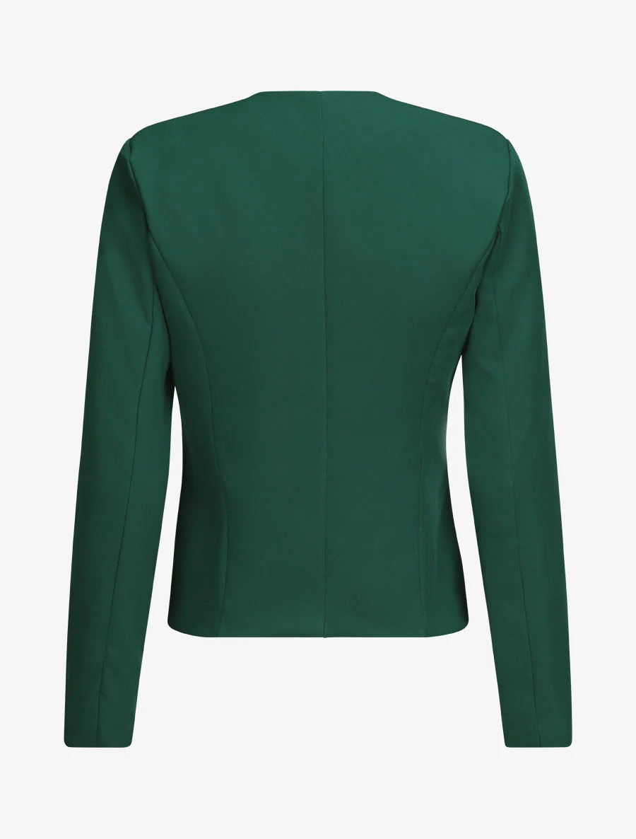 Blazer uni droit - Vert sapin - Image 2
