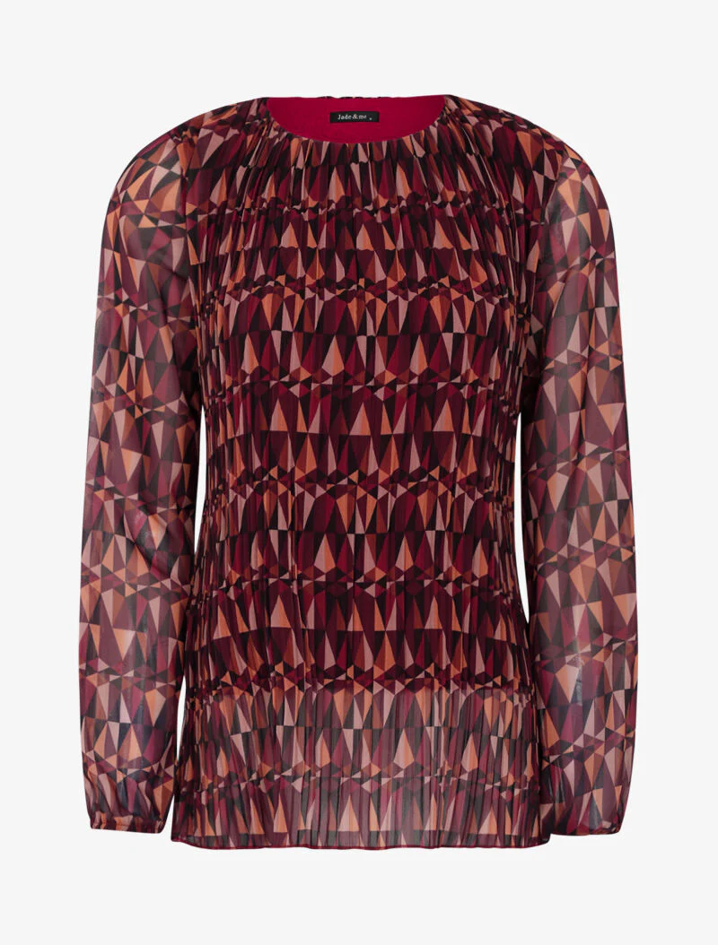 Blouse à imprimé géométrique graphique - lie de vin - Image 2