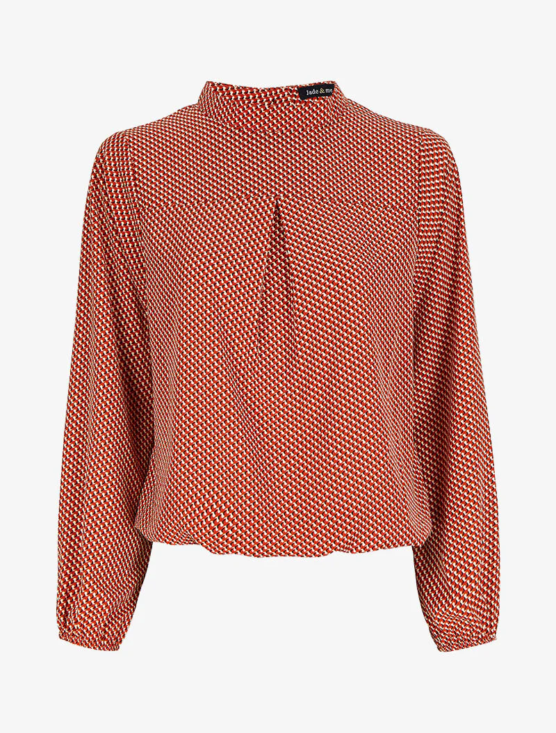 Blouse à imprimé graphique - Rouge