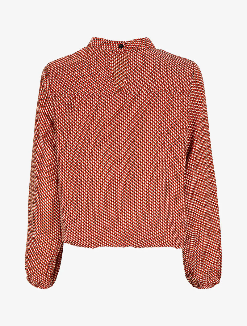 Blouse à imprimé graphique - Rouge - Image 2