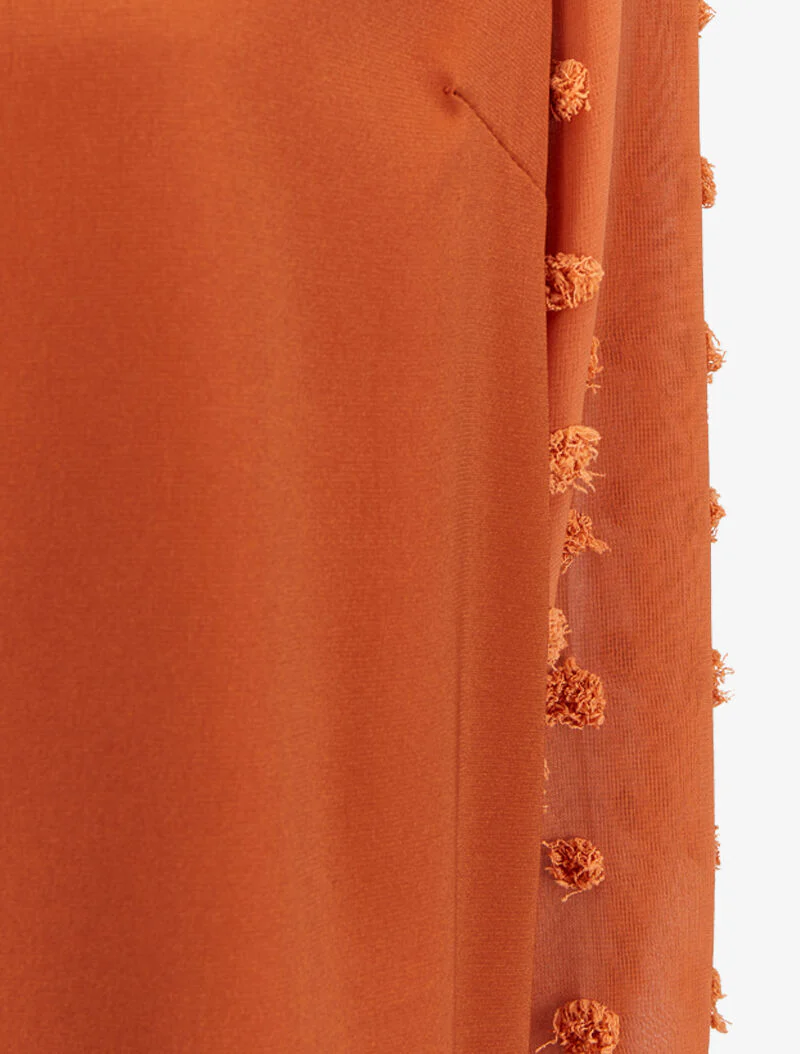 Blouse à manches transparentes style plumetis - Rouille - Image 3
