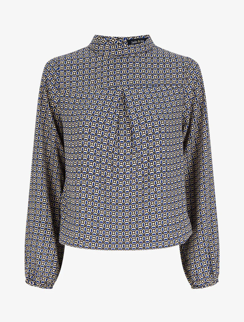Blouse à motifs graphiques - Bleu