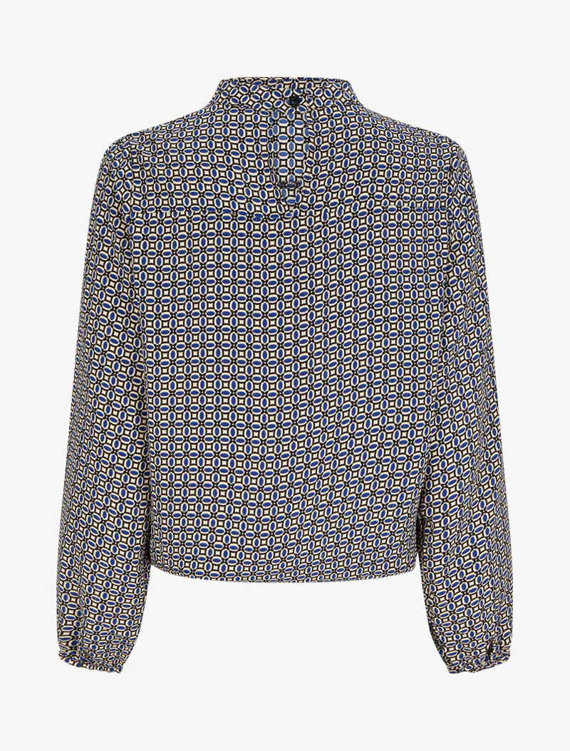 Blouse à motifs graphiques - Bleu - Image 2